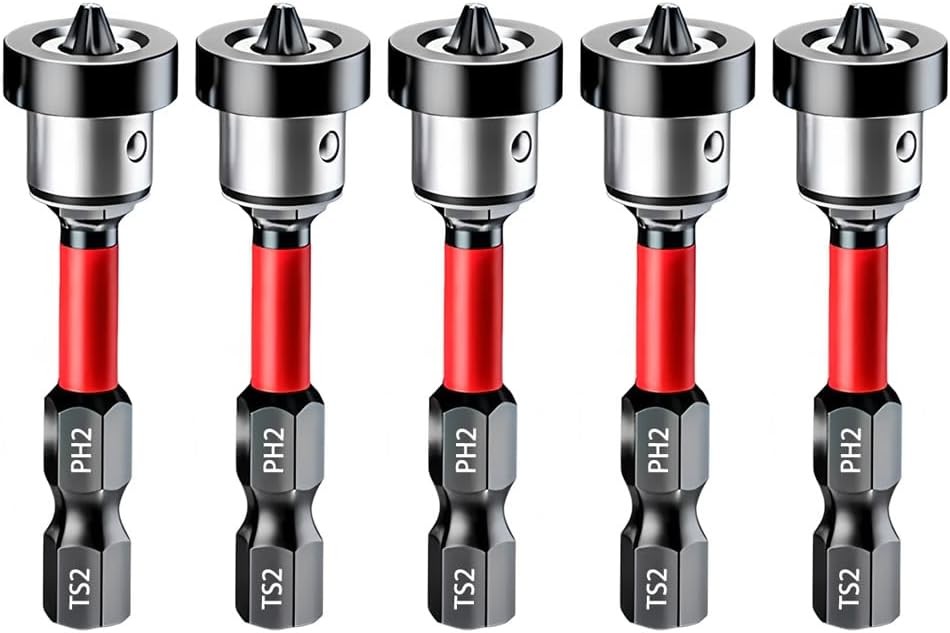 5pcs Drywall Screw Setter, Magnetic Positioning Screwdriver Bits PH2 Bits,...