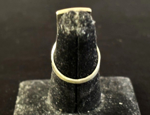 VTG Native American STERLING SILVER 925 Incised RECTANGLE Ring Size 5.75 - 7.3G