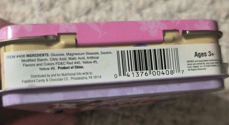 Vintage 2003 HTF Barbie Micro Tin Candy Mini Suitcase Collectible Empty
