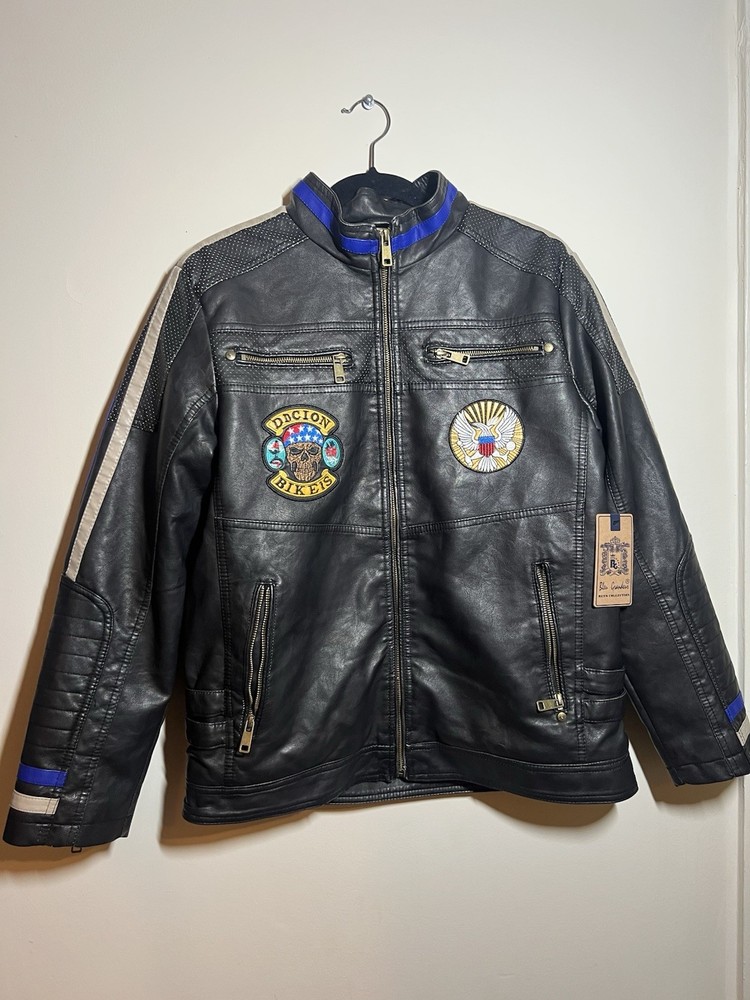 🇺🇸 “RESIST” Biker Jacket – Embroidered Motorcycle Style