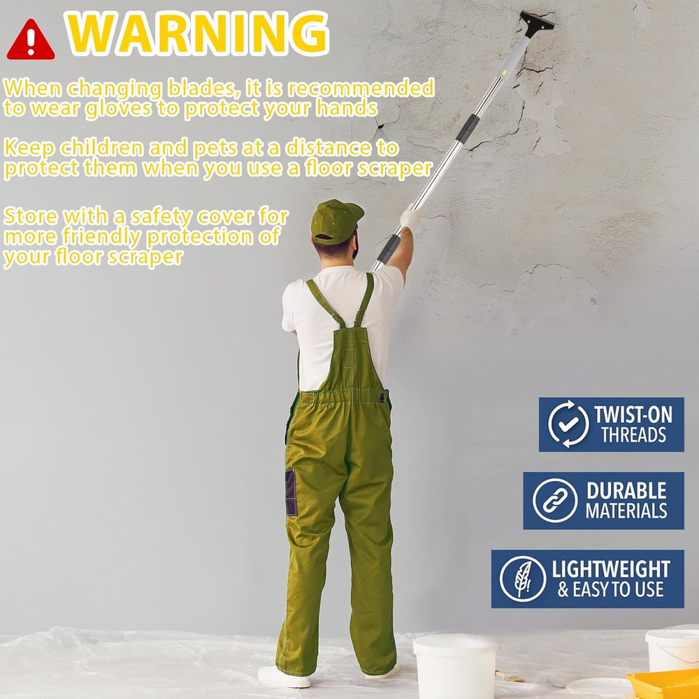 Floor Scraper Long Handle Heavy Duty, Floor Scraper Blades 4 inch scraper tool k