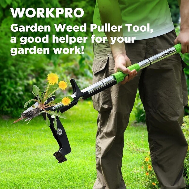 Weed Puller Tool Stand Up Dandelion Weeder Long Handle 4 Claws Root Remover New