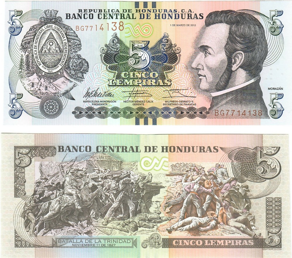 Honduras 5 Lempiras 2012 UNC