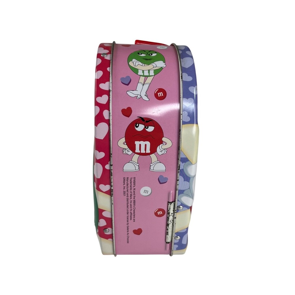 M&Ms Heart-Shaped Metal Tin Lunchbox Handle & Lock Valentines