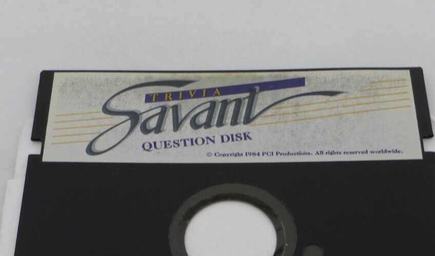1984 TRIVIA SAVANT 5.25 Floppy Disks computer game program & questions