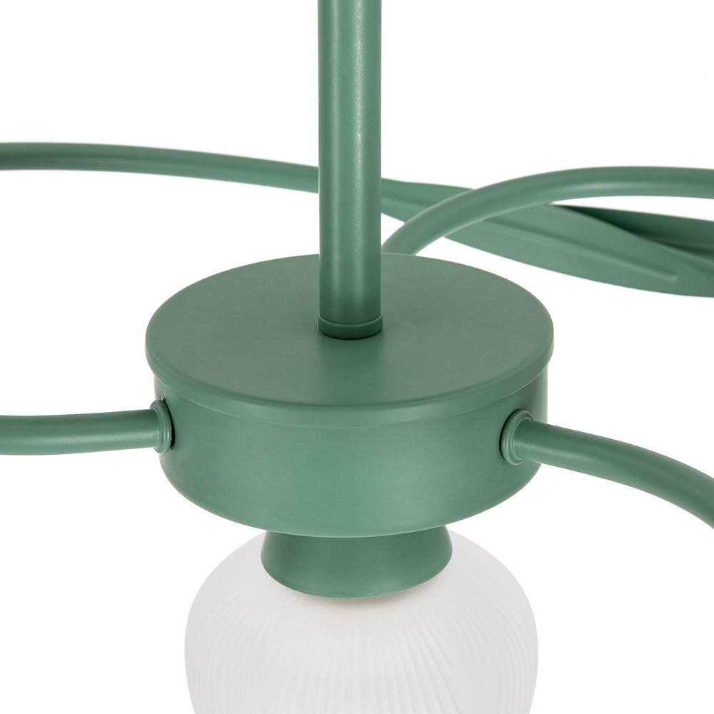 Mid Century Ceiling Light 4-Light Rounded Floral Shade Ceiling Chandelier