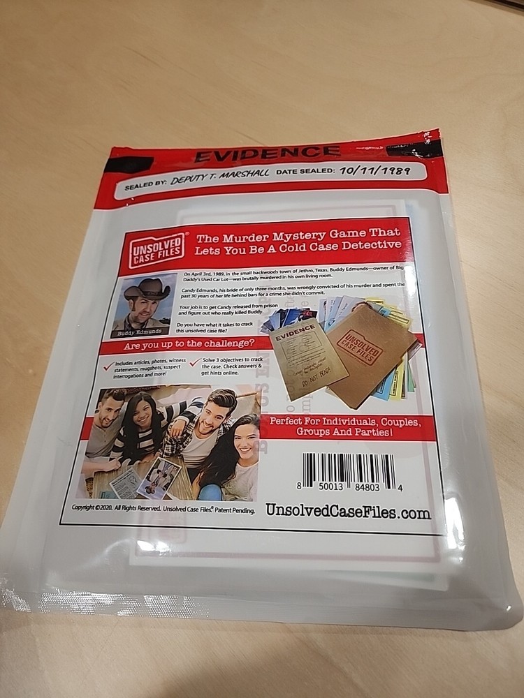 Unsolved Case Files Cold Case Murder Mystery Game BUDDY EDMUNDS