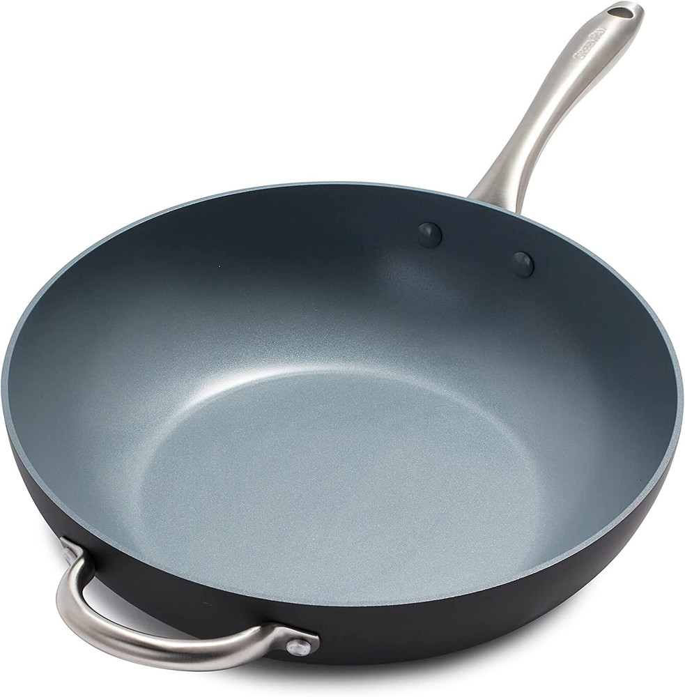 Lima 12.5" Hard Anodized Ceramic Nonstick Wok Pan, PFAS-Free, Oven Safe