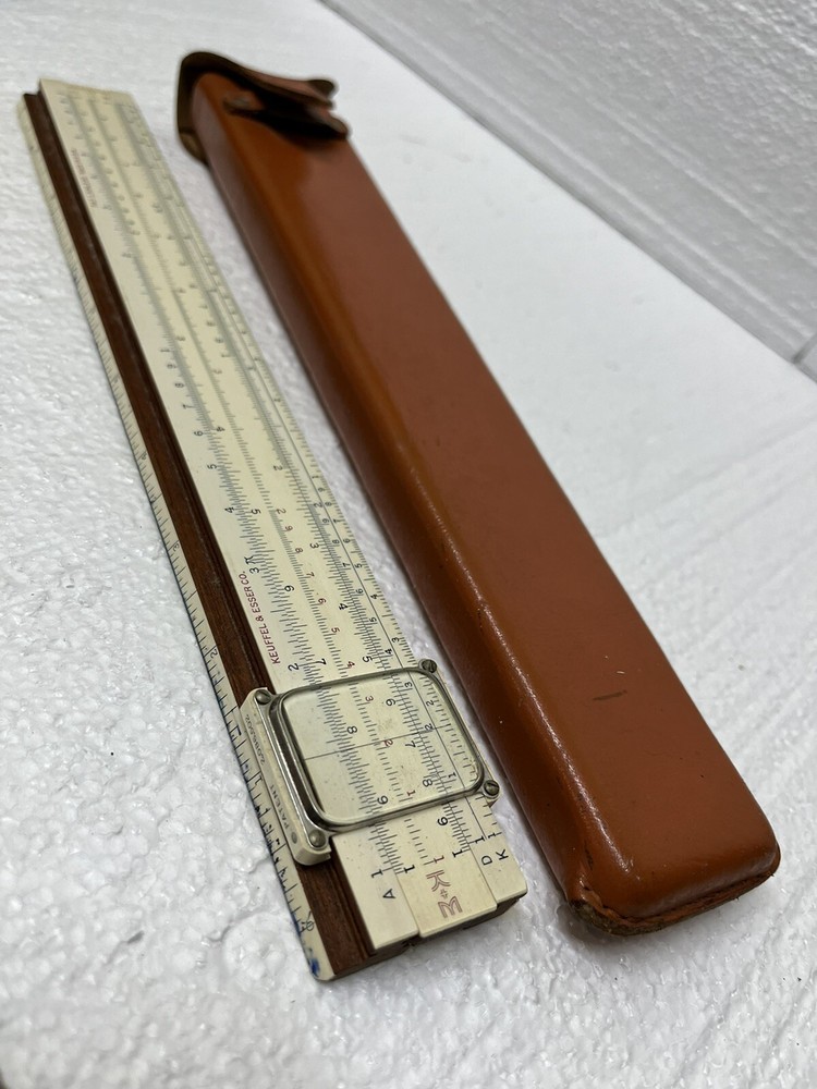 K & E708190 slide rule, ruler with case Hard To Find