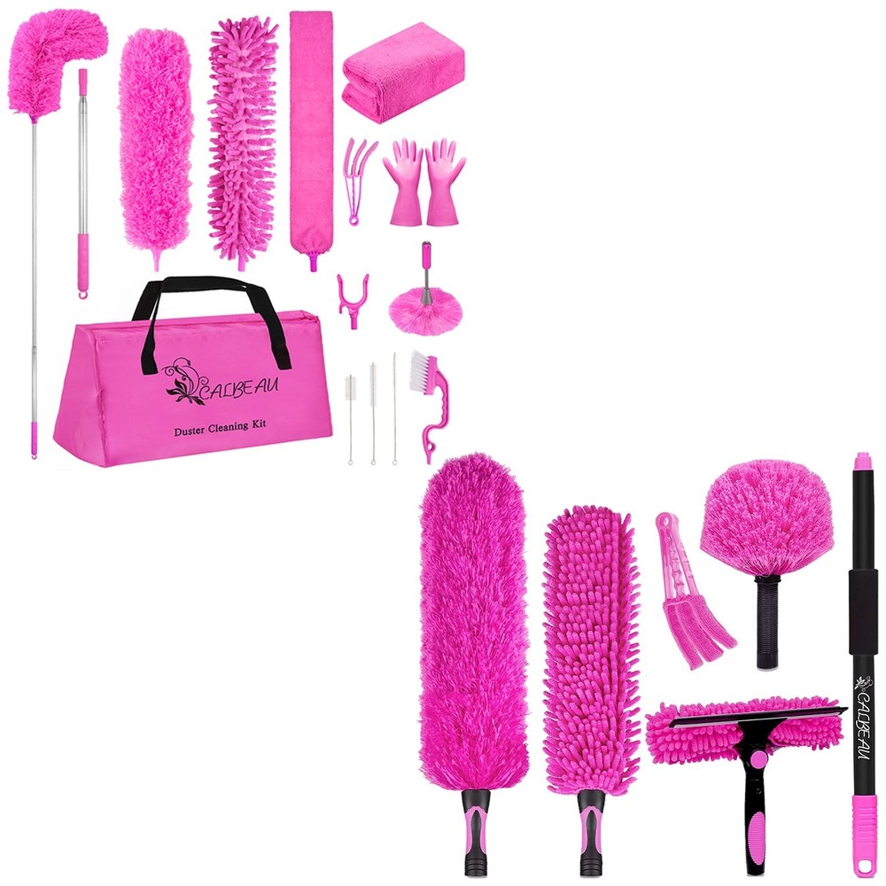 15PCS Microfiber Duster with100-inch Extension Pole & 12 PCS Microfiber Duste...
