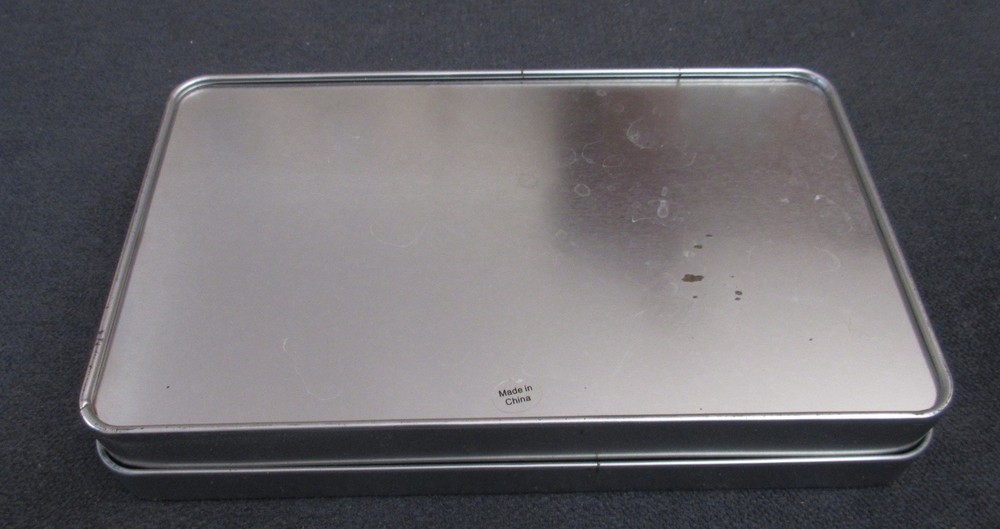 Hershey's Silver Candy Bar Tin With Embossed Logo On Lid