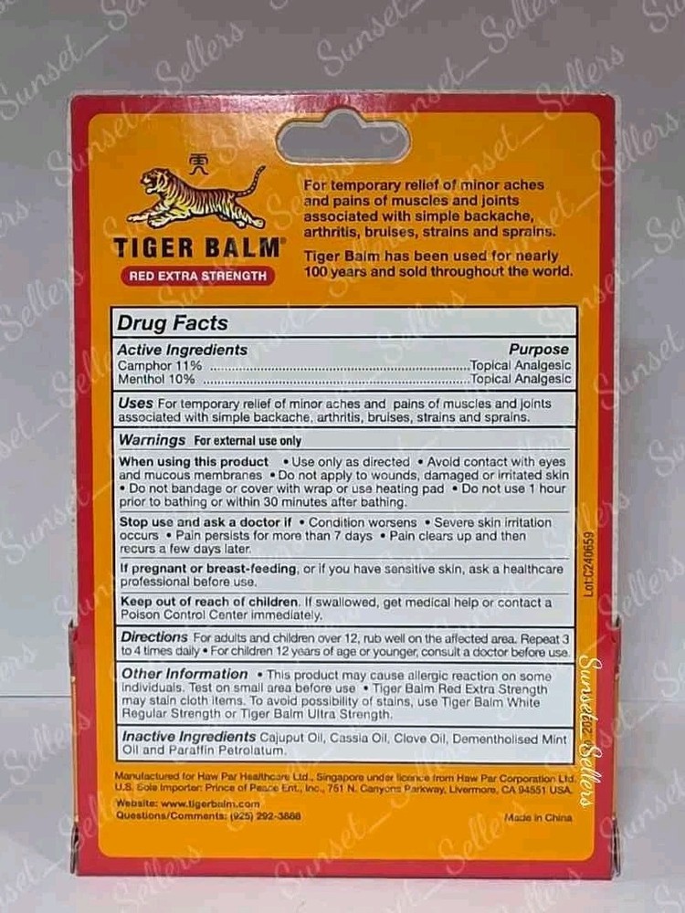 Tiger Balm (Red Extra Strength) Ointment 18g