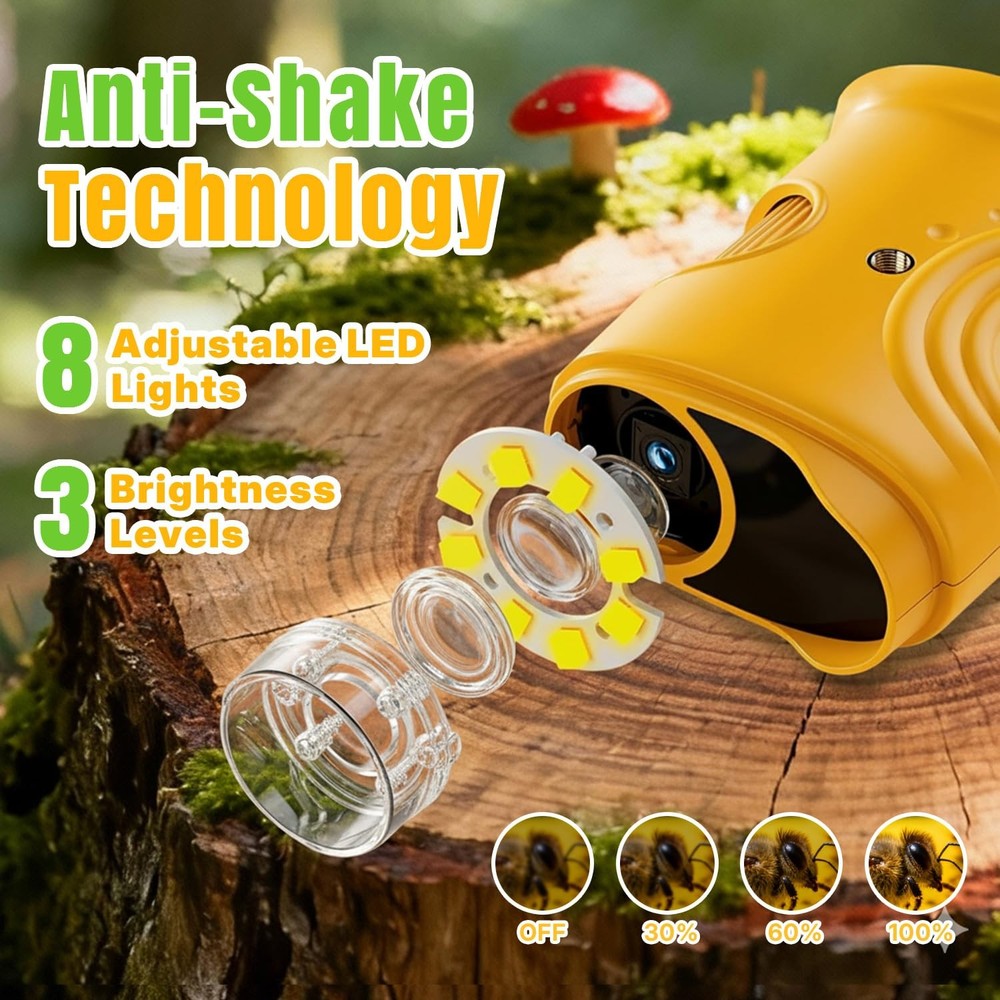 Mcbazel 1000X Handheld Digital Microscope for Kids, Small, Yellow