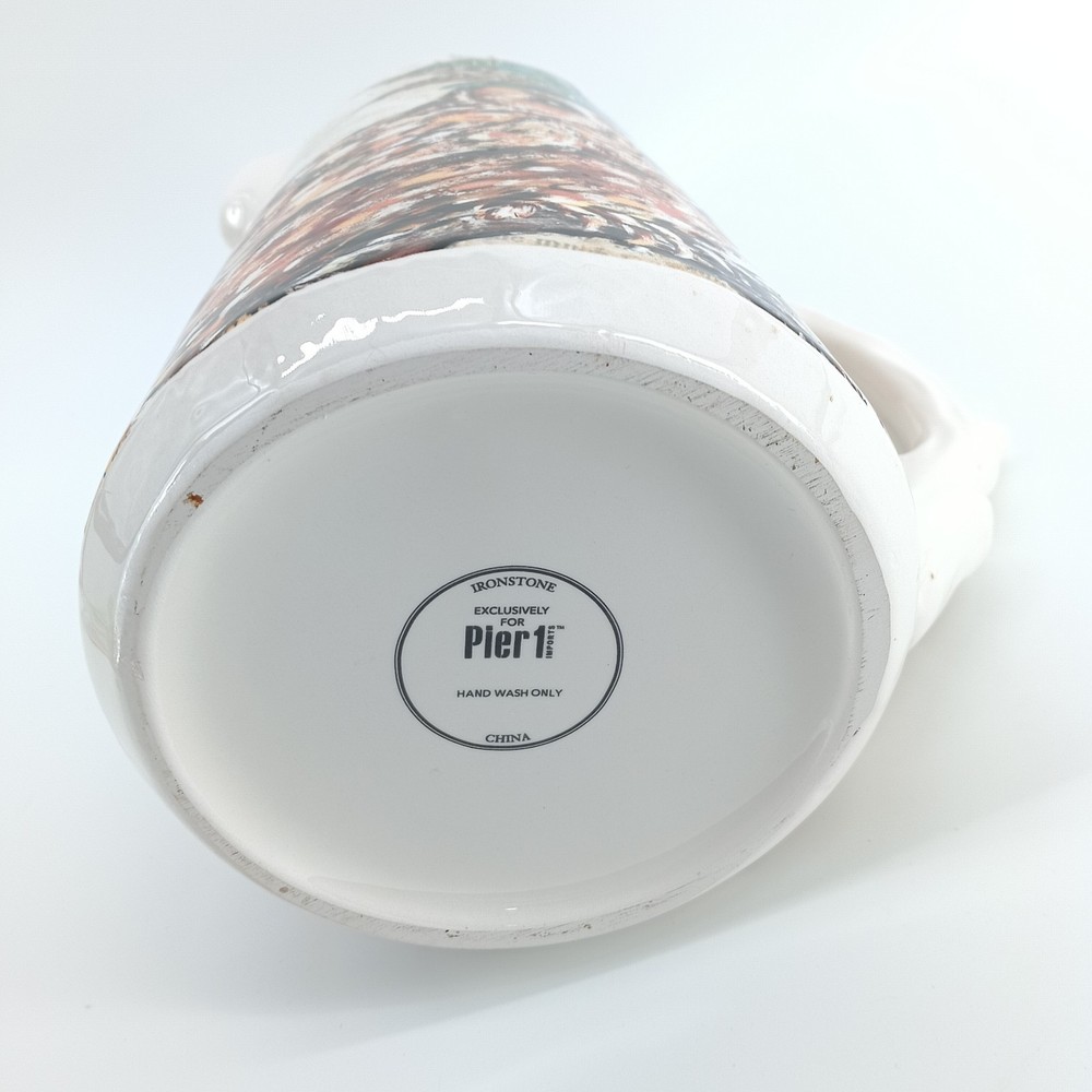 Pier 1 Steampunk Owl Ironstone Pitcher Tree Branch Handle