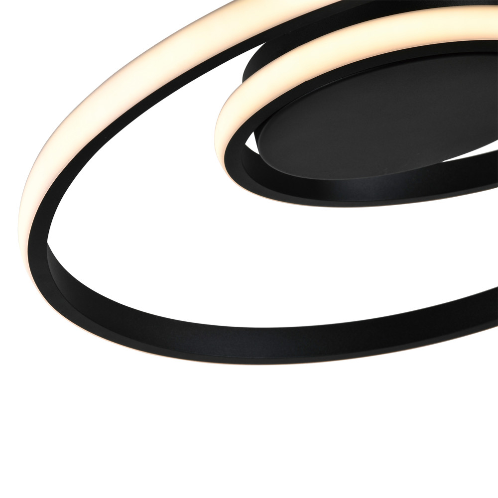 Modern Single Loop Strip Flush LED Powered Ceiling Light Fitting in Black San...