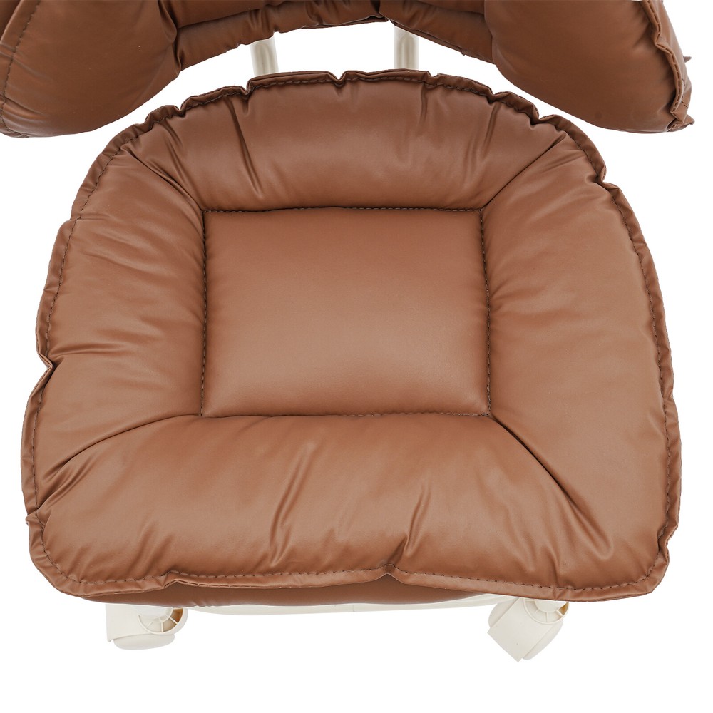 Brown Rolling Stool with Back Rest Heavy Duty Rolling Stool Roller Chair