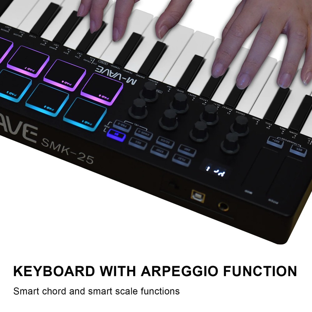 25-Key MIDI Controller Keyboard Mini Portable USB Music Arranger Keyboard