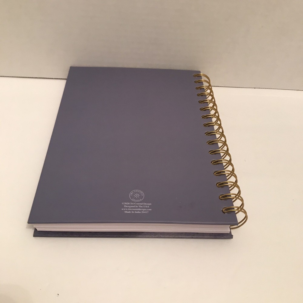 Footprints Journal Sandscape Gold Foiled Lettering Hardcover Spiral Notebook
