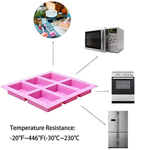 3 Pack Silicone Rectangle Soap Molds with 6 Cavities for Baking Soap Making