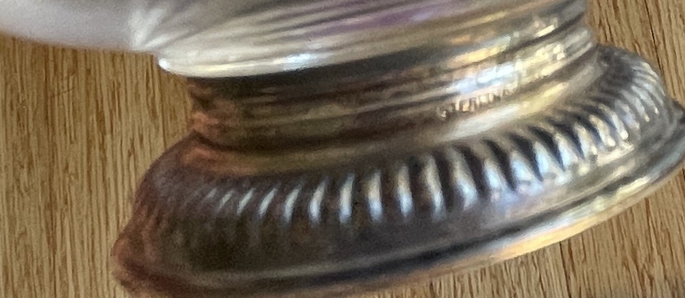 Sterling Silver Bottom Collar Glass Triangular Scoop Sauce Boat