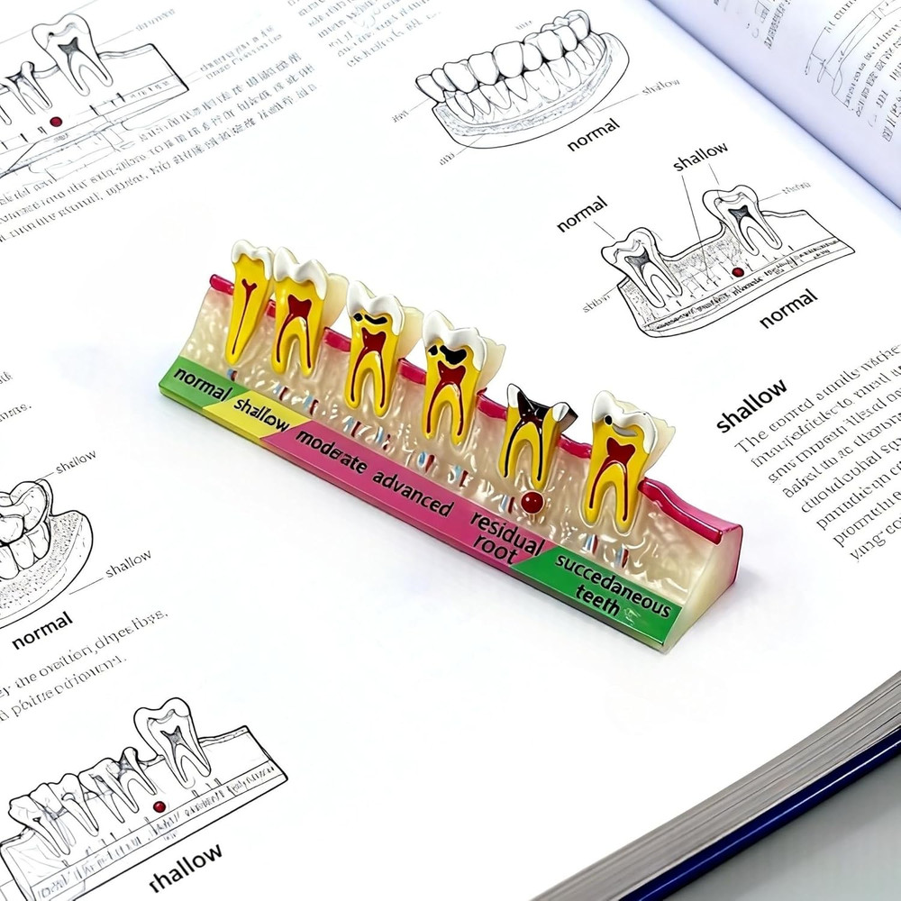 6-Stage Dental Caries Development Model - Anatomical Teeth Decay Demonstration w