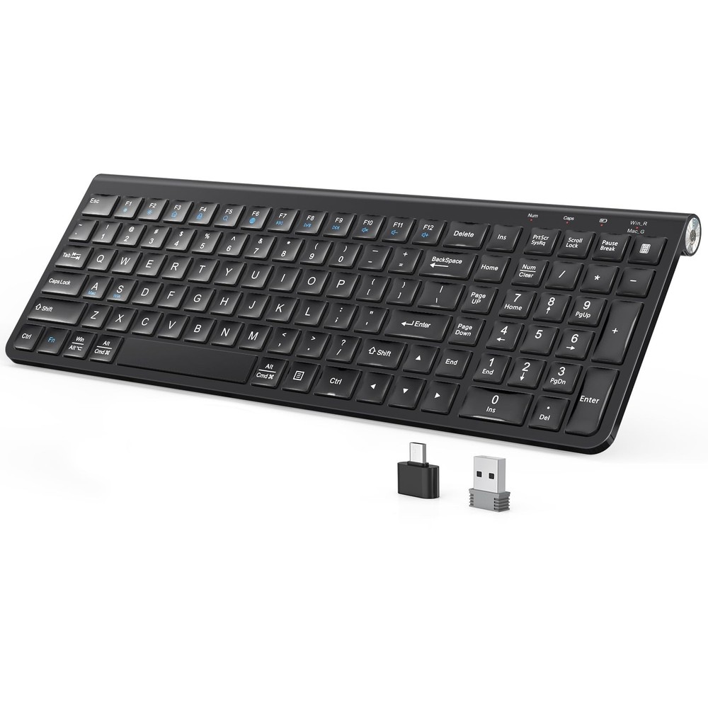JOYACCESS Wireless Keyboard, 2.4G Ergonomic and Slim Wireless Keyboard with U...