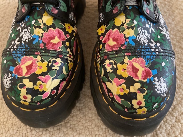 Doc Martens Sinclair Floral Mash Up Platform Boots Perfect Condition