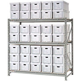 Record Storage Rack Starter Unit 35 Boxes 72"W x 18"D x 72"H
