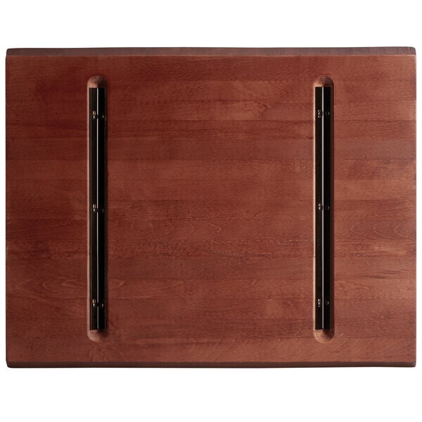 24" x 30" Rectangular Solid Wood Live Edge Restaurant Table Top in Mahogany Wood
