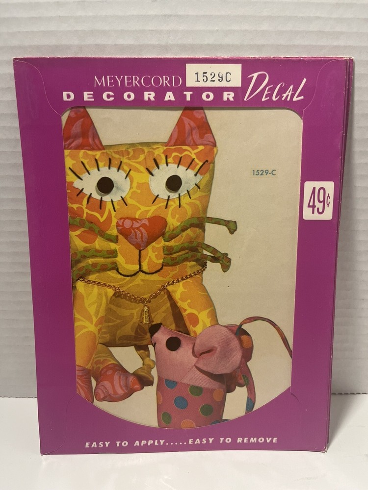 Vintage Meyercord Decal Transfer Patterns Cat & Mouse #1529C