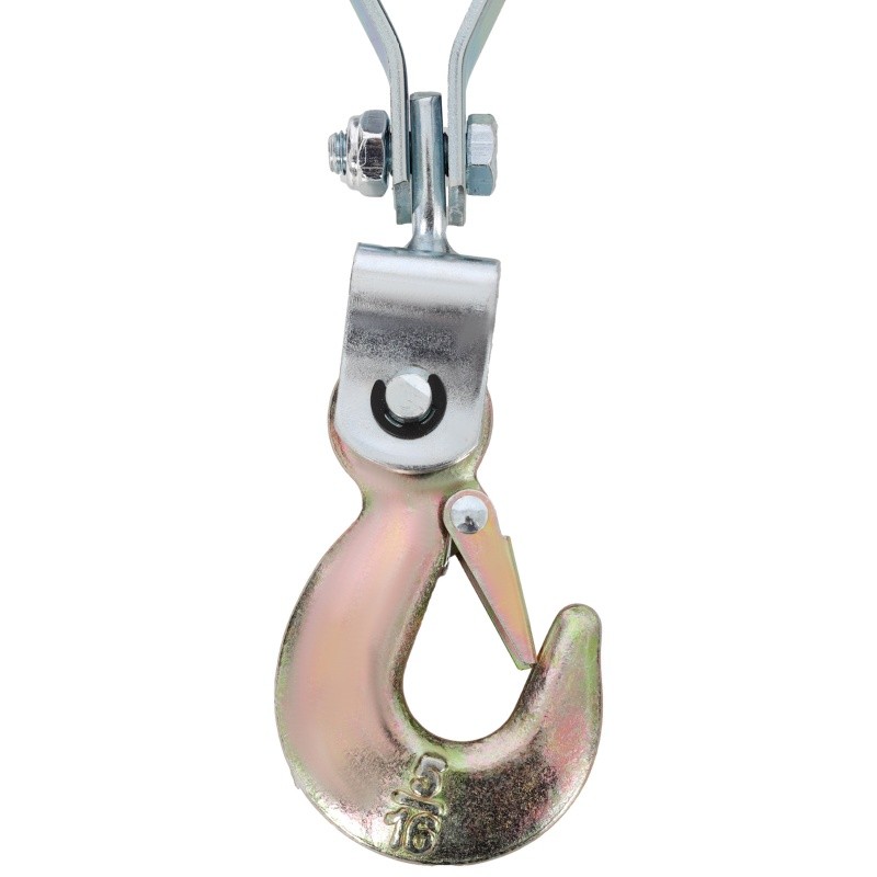 2Ton Hand Winch Puller Dual Gear 12ft Steel Cable Heavy Duty Pull Hoist 3Hooks