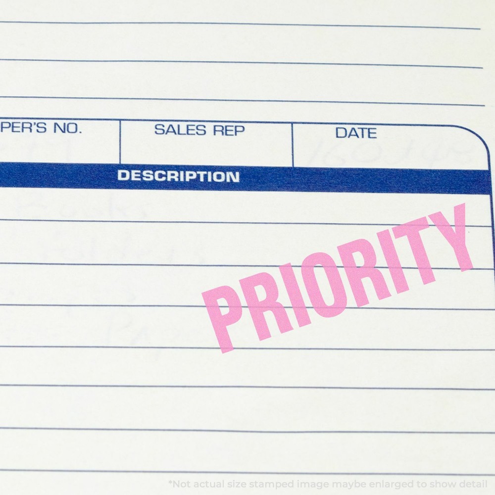 Bold Priority Rubber Stamp Size 1/2" Tall x 1-1/2" Wide