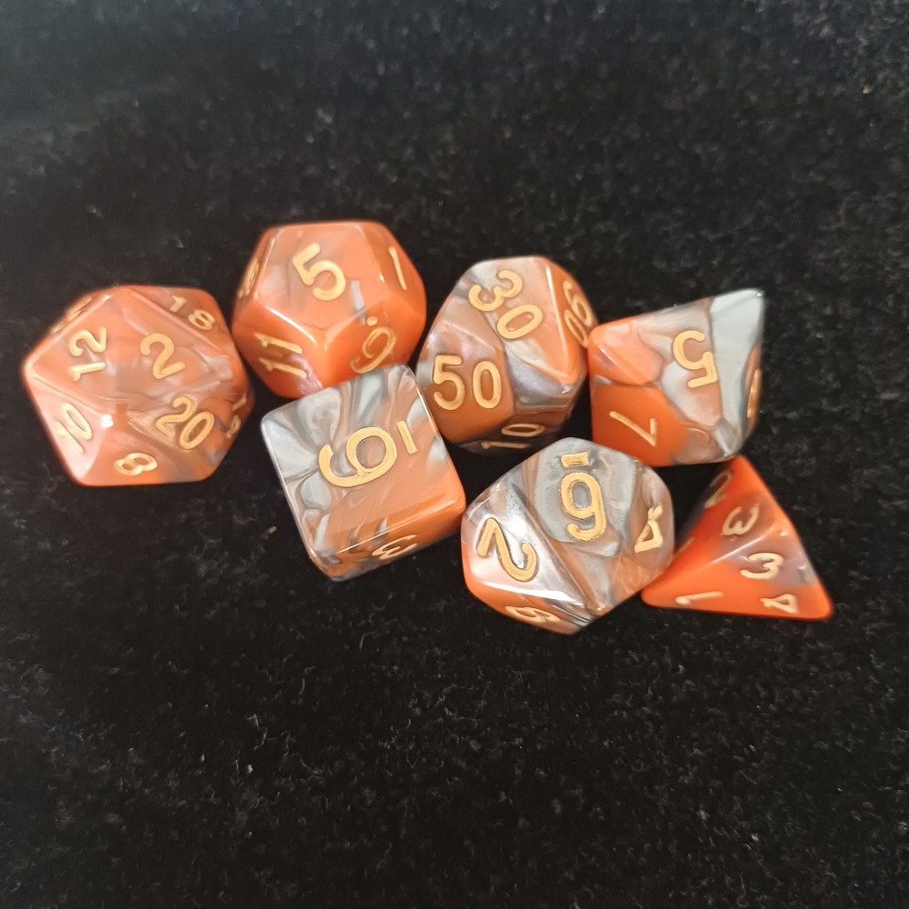 4 Sets Marble Sheen Effect Set Of 7 DnD Dice Plus 6 White Dice