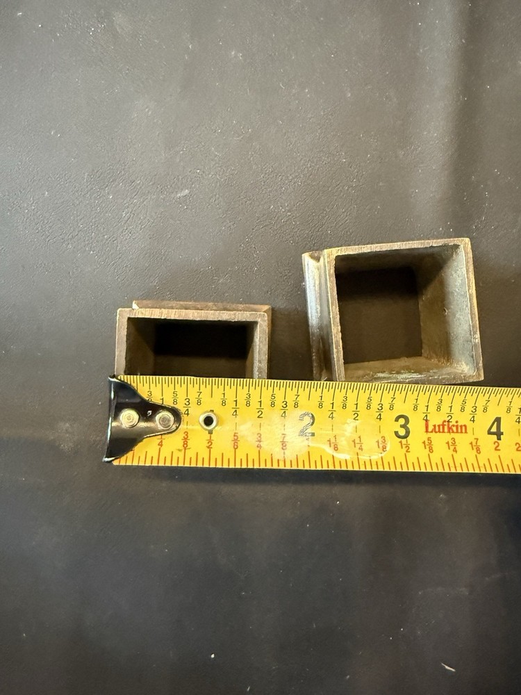 Antique Cast Brass Square Post Rosette Collars Pair Architectural Hardware