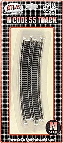 Atlas Code 55 12-1/2 Radius Full Curve NS (6) - N Scale Nickel Silver Model
