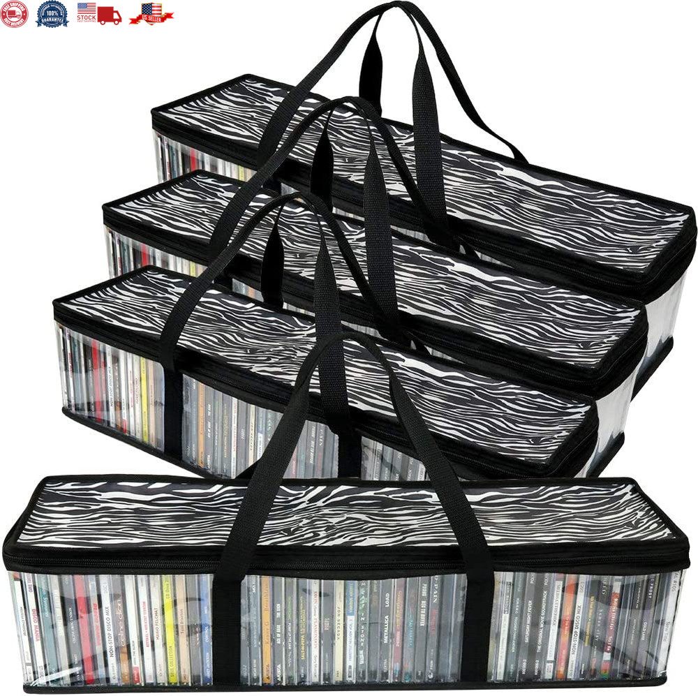 Premium 4-Pack CD Storage Bags Protect & Organize for 192 CDs