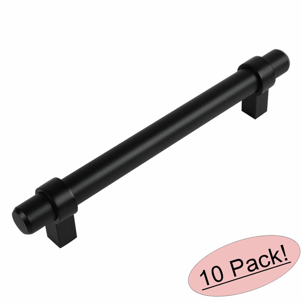 *10 Pack* Cosmas Cabinet Hardware Flat Black Euro Bar Handle Pull #161-128FB