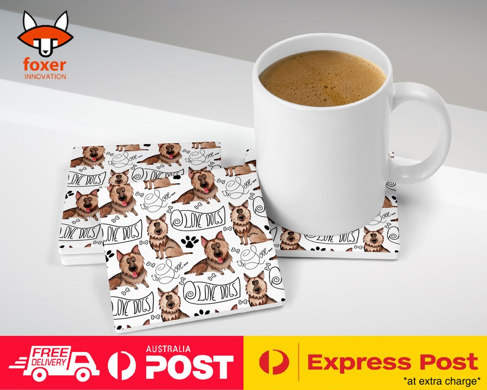 COASTER COFFEE DRINKING MAT|GERMEN SHEPHERD DOG PUPPY PATTERN