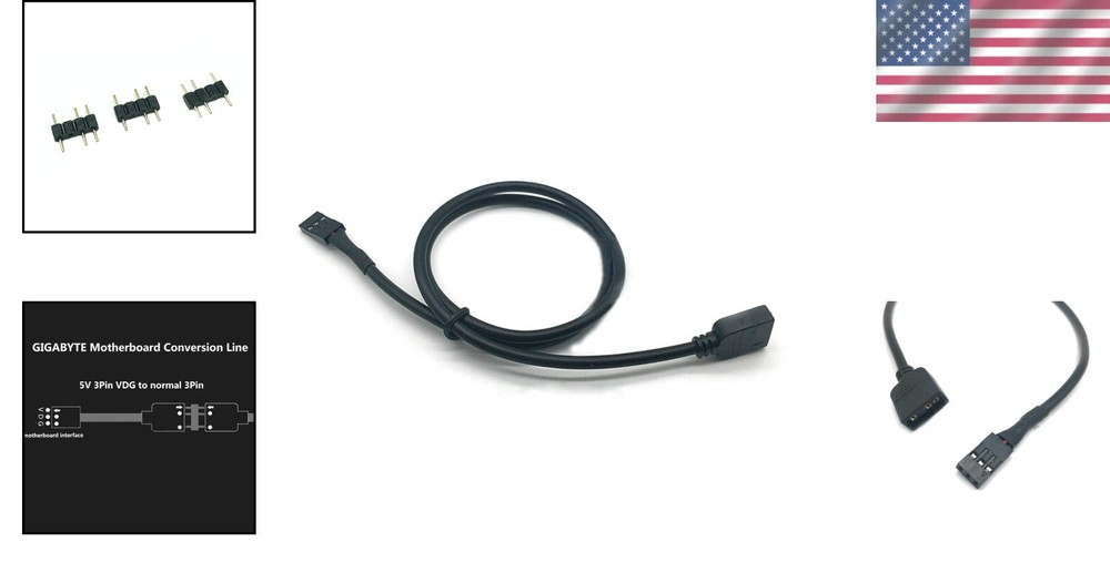 Compact 5V RGB 3Pin Conversion Cable for GIGABYTE Motherboard Customization