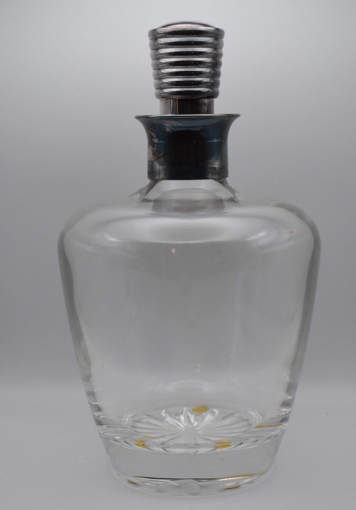 Christofle Brandy Bottle with Silver Plate Top / Stopper