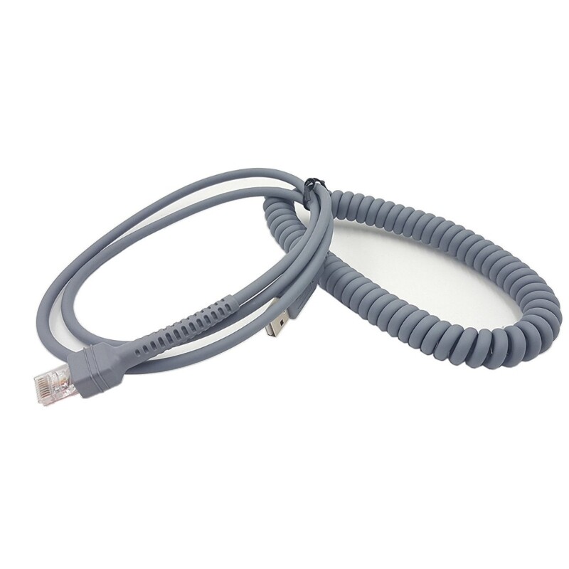 9ft Coiled USB Cable for Symbol LS2208AP LS1203 LS4208 LS4278 Barcode Scanner