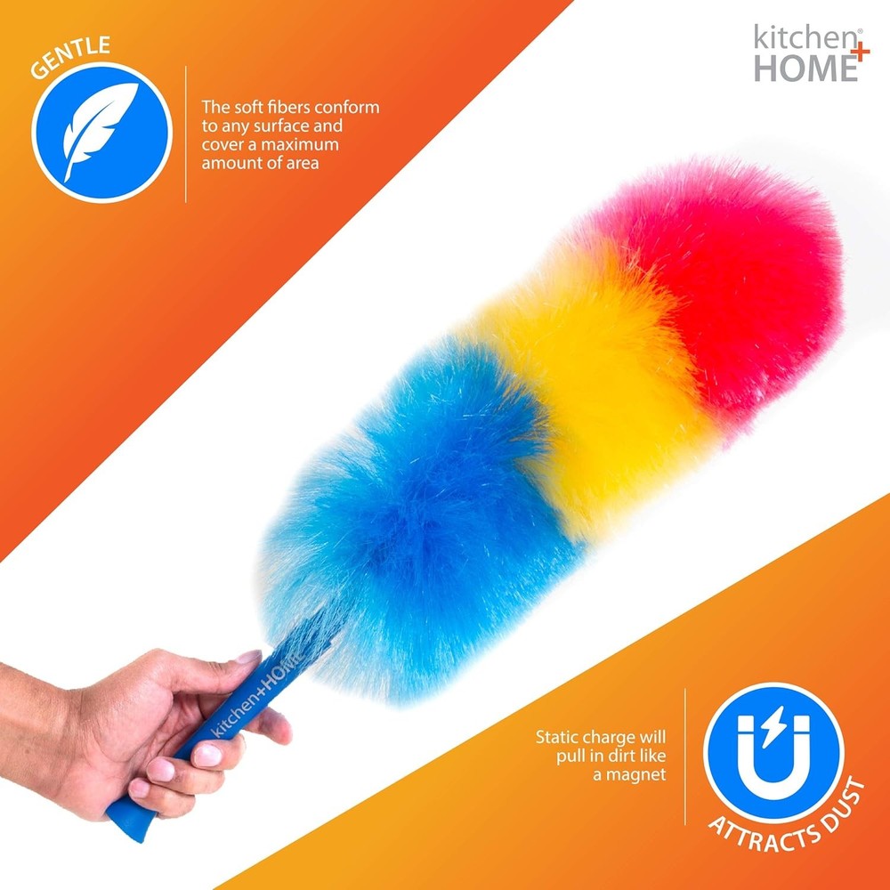 Rainbow Static Duster Electrostatic Feather Duster Attracts Dust