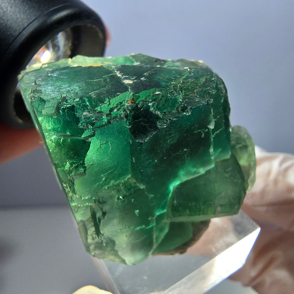 Clear Phantom Fluorite Cube parquetted, green Okorusu, Namibia 38*31*30mm
