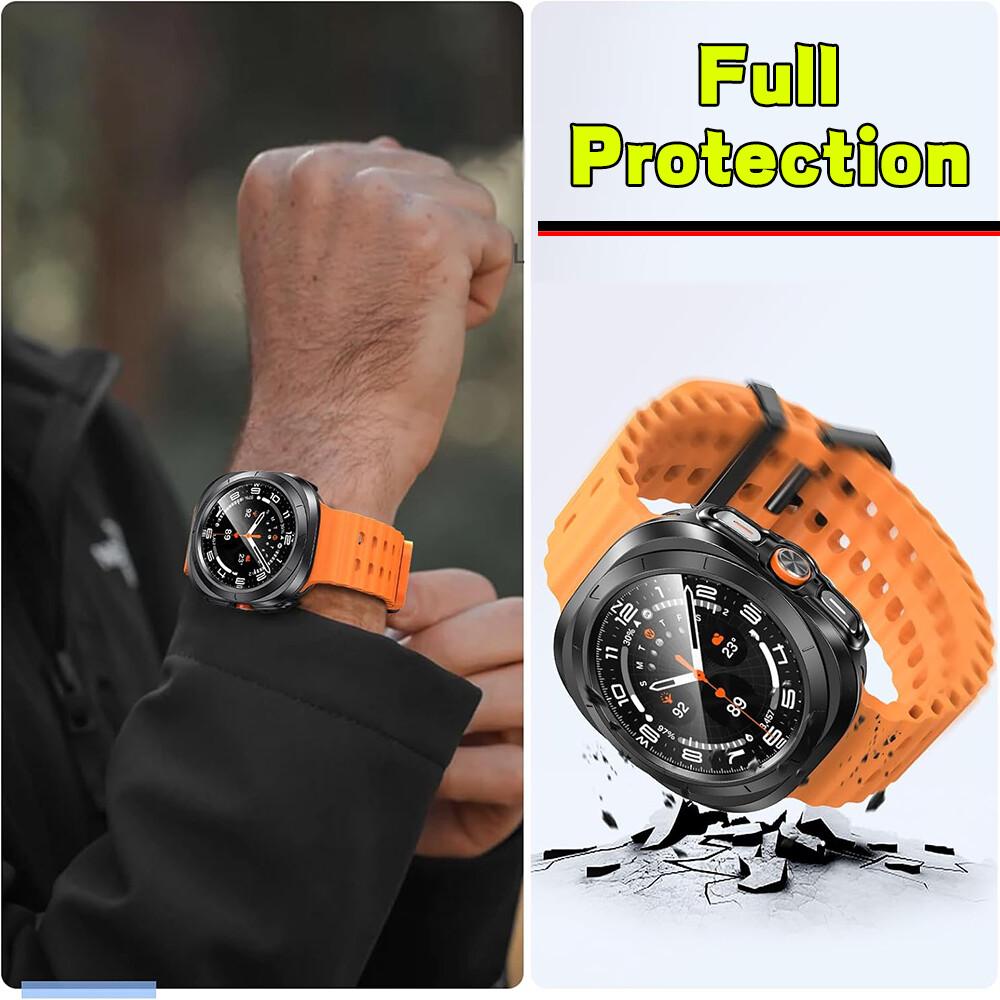 2X Hard Case Screen Protector Full Coverage For Samsung Galaxy Watch Ultra 47mm
