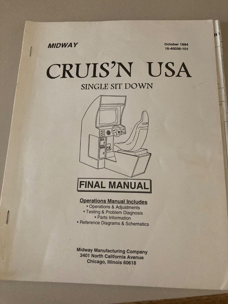 Crus'n USA Arcade Manual