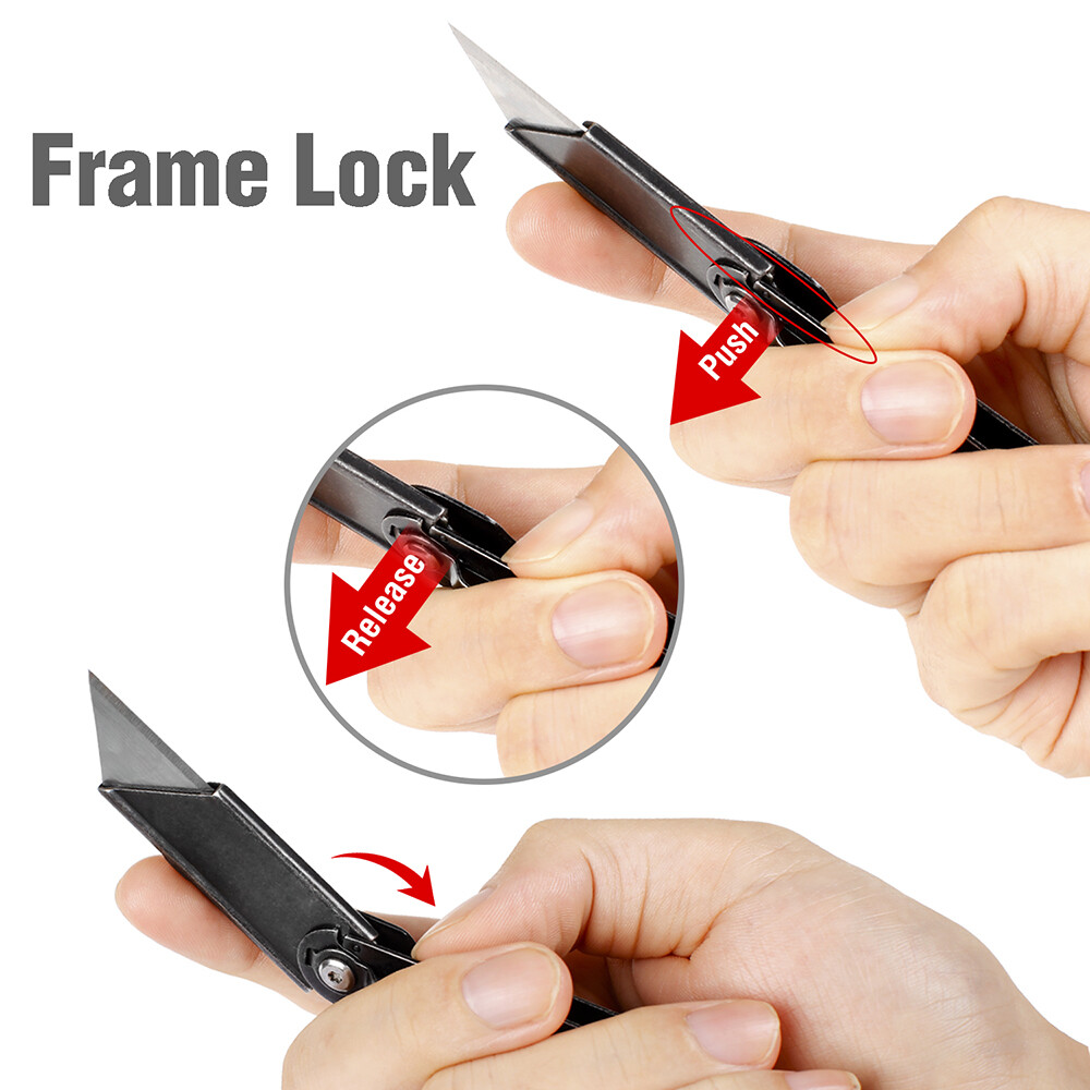 MOSSY OAK 2 Pack Folding Pocket Utility Knife Set Quick Change Blade Frame Lock