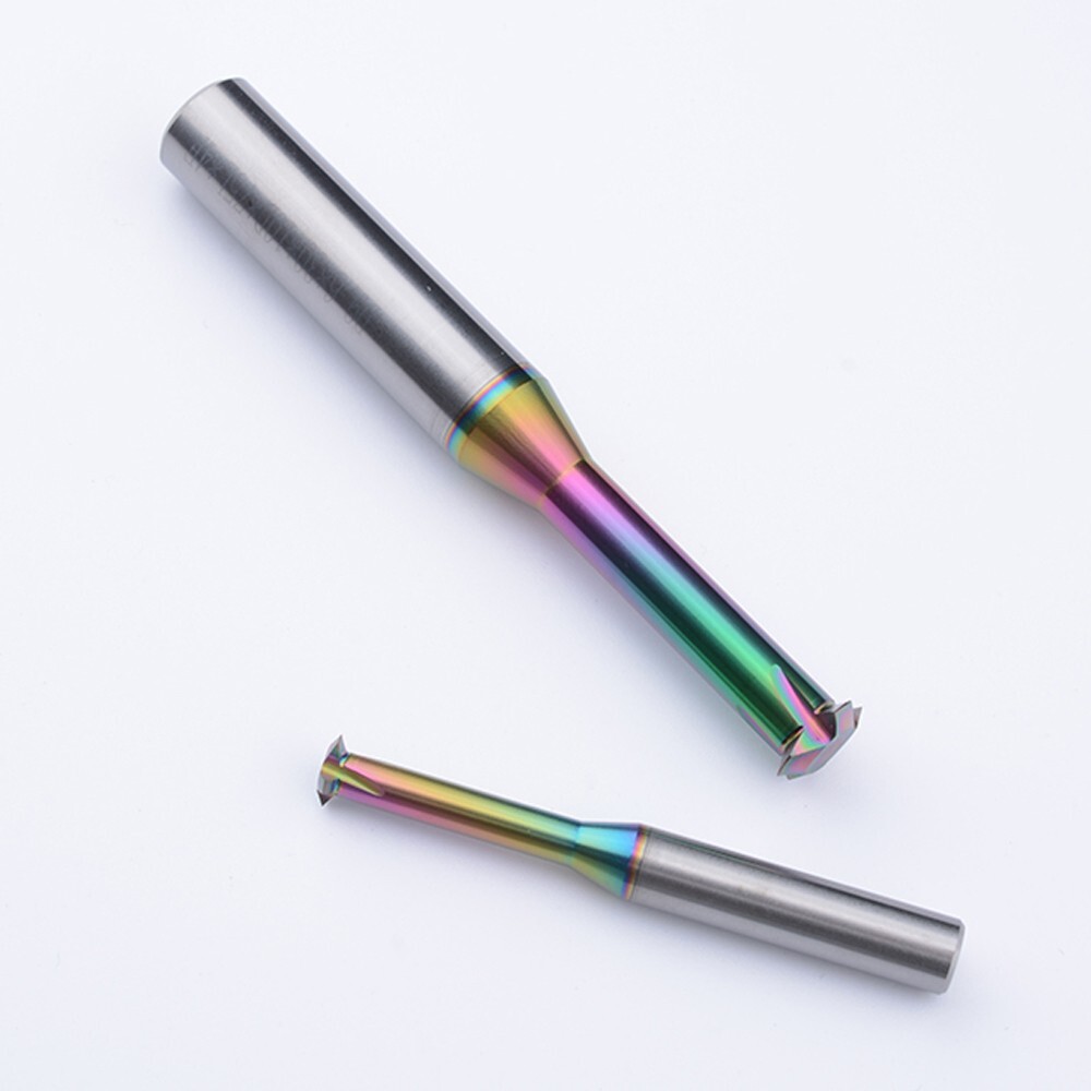 5pcs D2.35 Carbide Thread Milling Cutters for Aluminum Thread Angle 60 Degrees