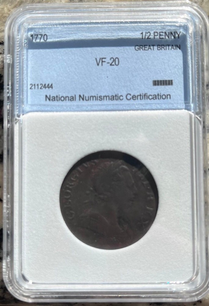 1770 King George III HalfPenny