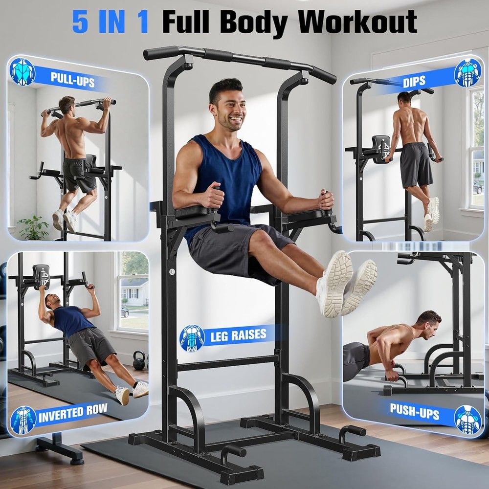 Durable Pull-Up Bar Station with Adjustable Height for Home Strength Training