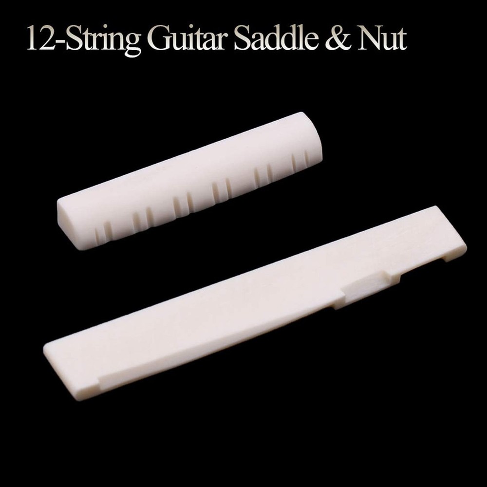 12 Strings Acoustic Guitar Bone Bridge Saddle Nut Upper string pillow (49 * 6...